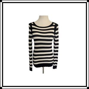 EUC!! Bebe Black/White striped Sweater.  Perfect for Summer, Sz Med